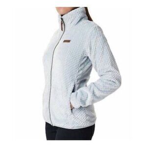 Columbia Women's Fire Side II Sherpa Full Zip Light Blue Fleece Jacket Small